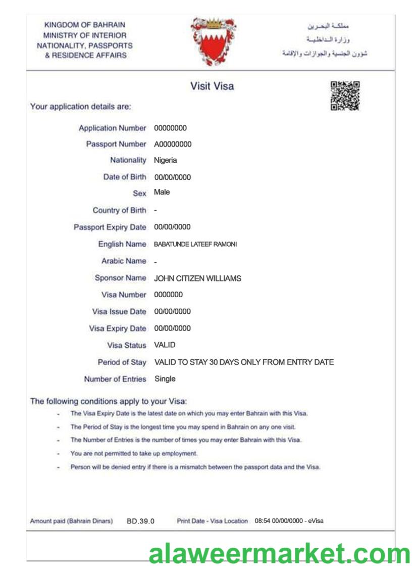 BAHRAIN e-visa